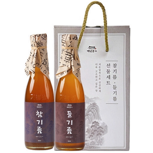에즈투 백년본가 참기들 들기름 350ml 2병 선물세트 (1개)