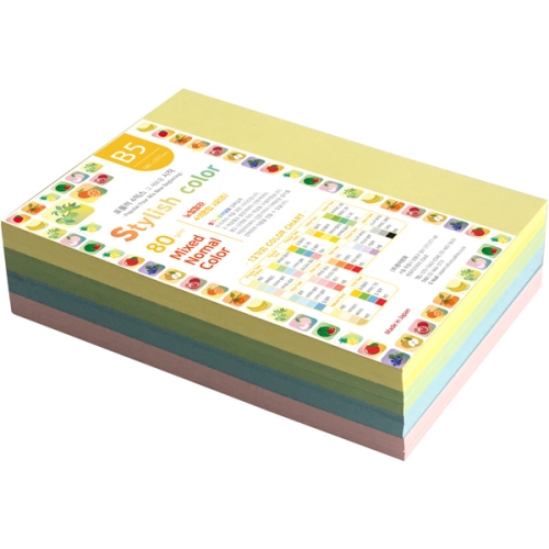 종이문화 스타일리쉬 노멀 컬러 복사용지 B5 80g (420매)_이미지