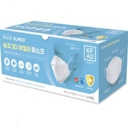 천하지엘씨 숨코 3D 데일리 마스크 KF-AD 대형 25매입