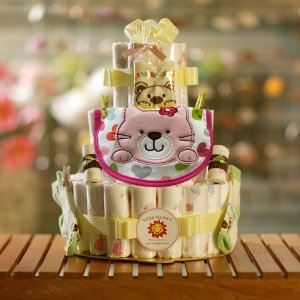 베베글로리 옐로베베 3단 기저귀 케이크