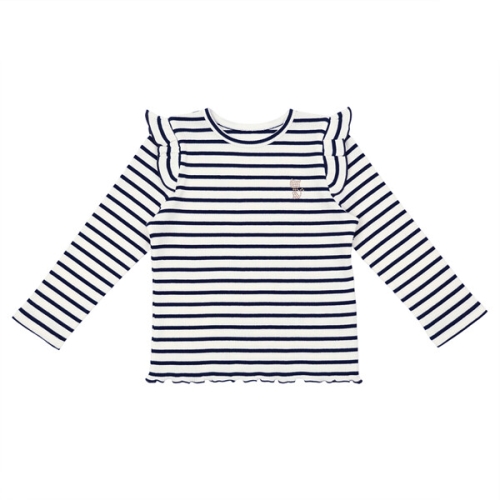 퍼스트어패럴 프렌치캣 8 네이비 스트라이프 골지 티셔츠 Q51DKT350N3