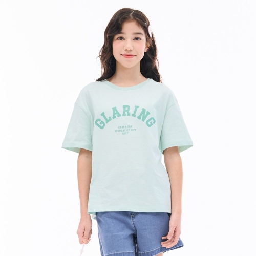 오션스카이 여아 포인트 그래픽 반팔 티셔츠-EBJG5851C0S_이미지