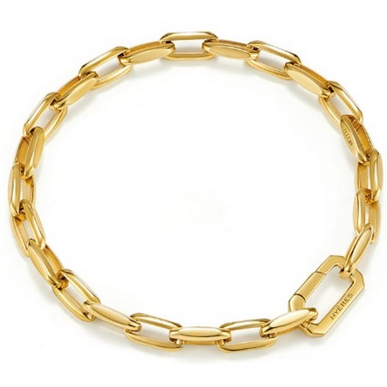 이에르로르 네임 실버 볼드체인 팔찌 yellow HL5B15537Y9