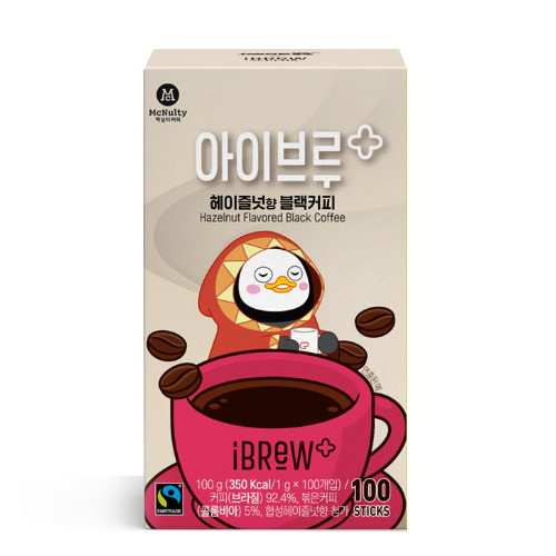 한국맥널티 아이브루 플러스X펭수 헤이즐넛향 블랙커피 100T (2개)_이미지