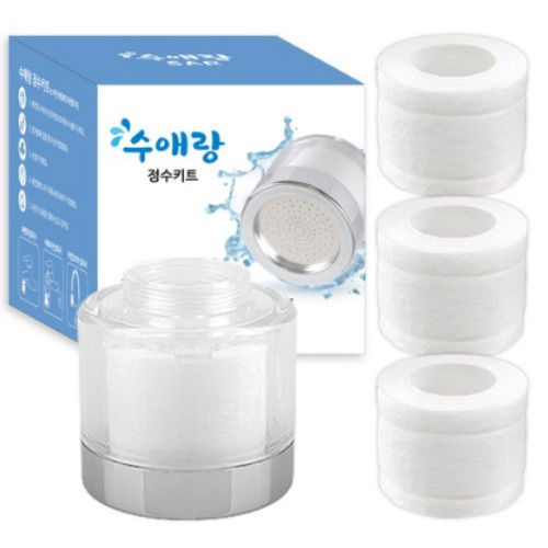 [불명] 수애랑 세면대 수압상승 녹물 정수+리필필터 세트 (본품+필터 3개)_이미지