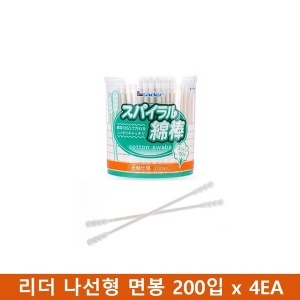W02CF3D  일본  리더 면봉 200입 x 4EA_이미지