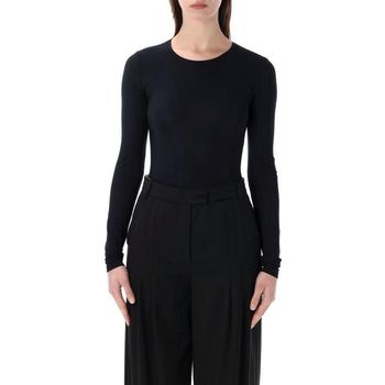 메종마르지엘라 MM6 블랙 저지 보디수트 73% 폴리아미드 27% 154318258