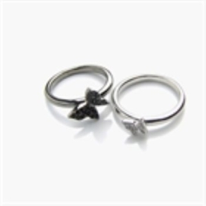 바이데이지 바이데이지 RB0246 제이로렌 나비효과 투톤 큐빅나비 실버 반지