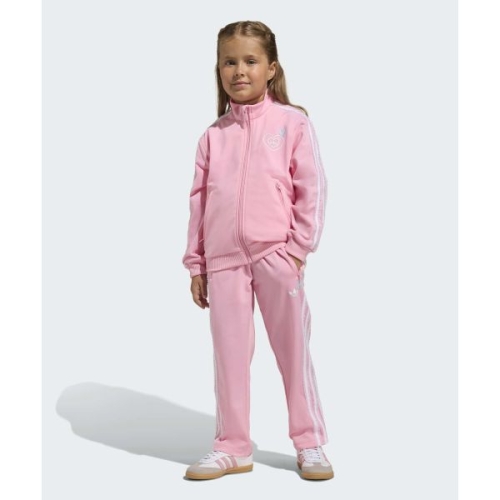아디다스 KIDS X 디즈니 엘리스 파이어버드 트랙 수트 키즈 핑크 KE9978