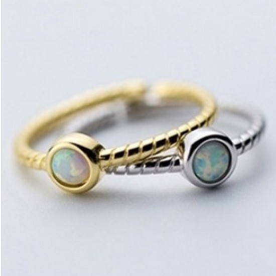 에르모사제이 데일리 레이어드 오팔 우정링 은반지 R023