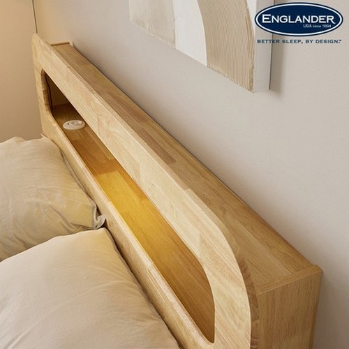 잉글랜더 러셀 템바보드 원목 4단 수납 침대 SS (스탠다드필로우탑본넬)_이미지