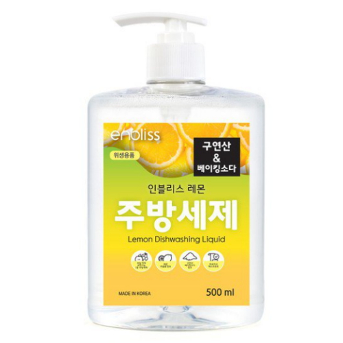 컨센서스 인블리스 구연산 베이킹소다 주방세제 레몬향 500ml (1개)