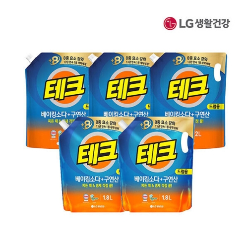 테크 베이킹소다+구연산 드럼용 리필 2L 3개 + 1.8L 2개_이미지