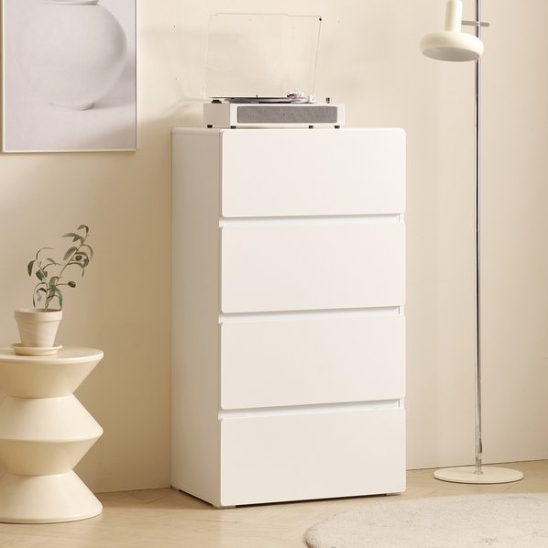 히트가구 F41554 화이트 4단 서랍장 600_이미지