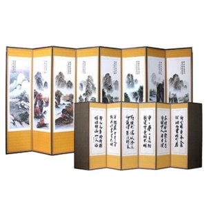 늘해랑 남원공방 산수화 - 추사한시 8폭병풍_이미지
