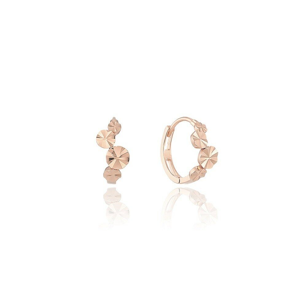 로이드 서클 컷팅 10K 원터치 귀걸이 LPU24016T_이미지