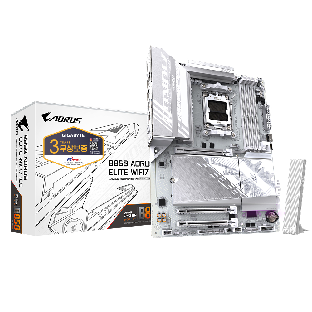 GIGABYTE B850 AORUS ELITE WIFI7 ICE 피씨디렉트이미지입니다. 누르면 해당 게시물로 새창이동합니다.
