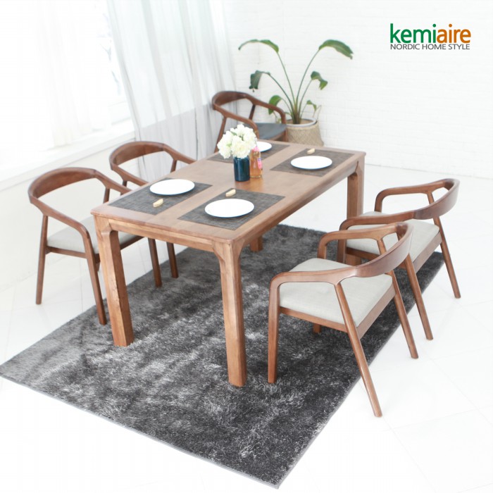 케미에르 티모르 원목 식탁 1400 (의자4개)