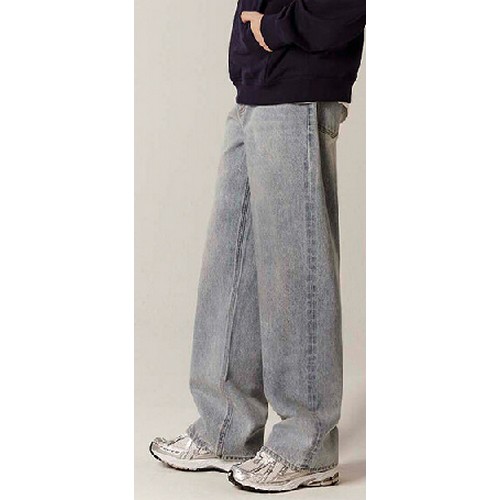 지오다노 세미 와이드핏 청바지 데님 01113544