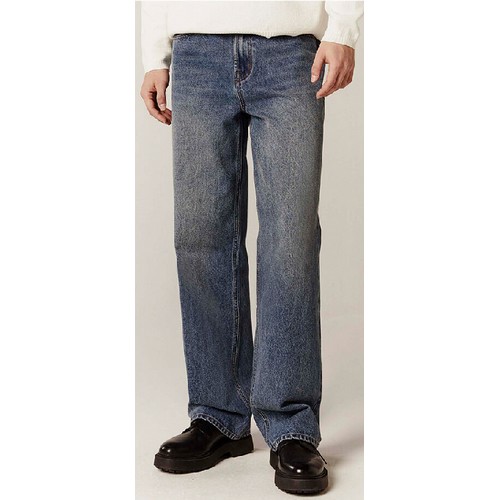 지오다노 세미 와이드핏 청바지 데님 01113544_이미지