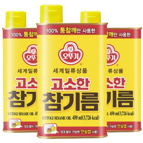 오뚜기 고소한 참기름 450ml (3개)_이미지