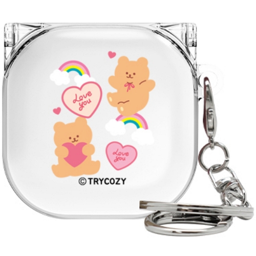 트라이코지 갤럭시 버즈 프로/라이브 러브베어패턴 클리어 케이스