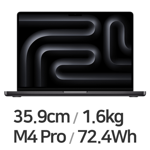 APPLE 맥북프로14 M4프로 12코어 CPU, 16코어 GPU 블랙 중고 (램24GB, SSD 512GB)_이미지