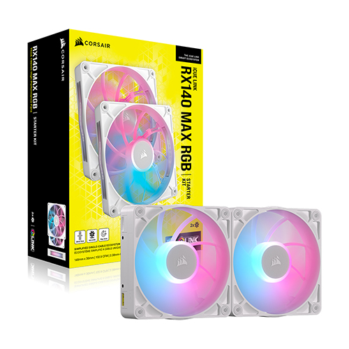 CORSAIR iCUE LINK RX140 MAX RGB (컨트롤러/2팩, 화이트)