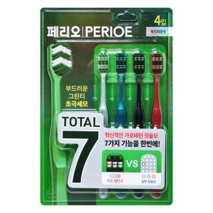 페리오 토탈7 부드러운 미세모 칫솔 (4개)_이미지