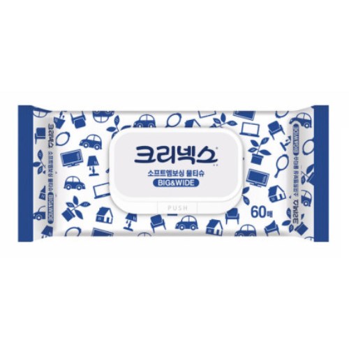  크리넥스 소프트 엠보싱 물티슈 캡형 60매 [8팩]