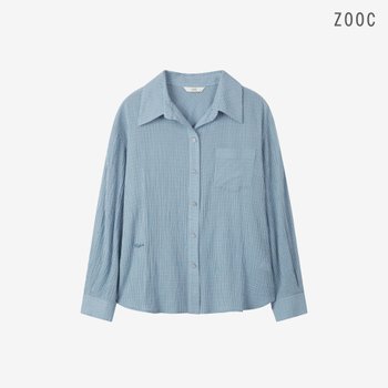 ZOOC 오버핏 포켓 체크 셔츠 BL_V262MSC947_이미지