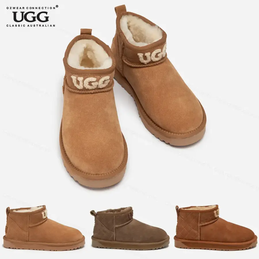 UGG 호주 오즈웨어 메텔레제 퀼팅 양털 자수로고 울트라미니 부츠 OB658LM
