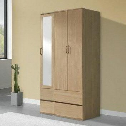 바이프랑 제로스 모던 거울 옷장세트 2단서랍 선반형 (100cm)_이미지