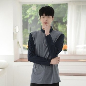 스판덱스 남성 반집업 긴팔 반티 생활복 단체 WDF3D20