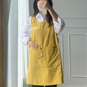 한스갤러리 어린이집 앞치마 유치원 보육 교사 원피스 앞치마 FREE