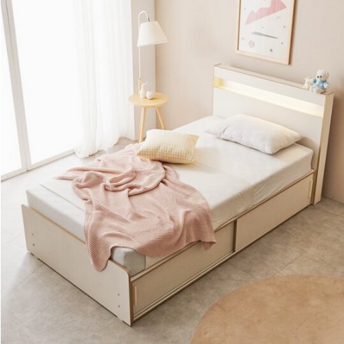 쑥쑥 LED 스퀘어형 슬라이딩 수납 침대 SS