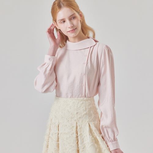 매긴 사이드 플랫 버튼 블라우스_PBMF6S1BL5100