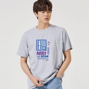 키밍 MRI SCAN 병원 그래픽 반팔티 레이어드 W7B84B6