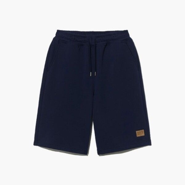 프랑소와반바지 NQJ MFG45USP205NVY CLASSIC LOGO LEATHER PATCH SWEAT SHORTS navy