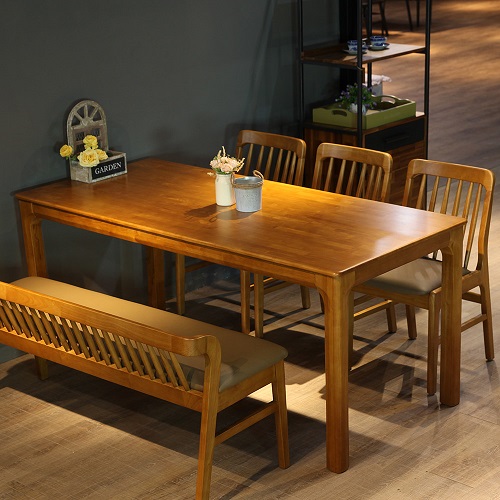 앨리스가든 아르빌 루비 고무나무 원목 식탁 (의자3개+벤치1개)