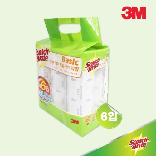 3M 스카치브라이트 대형 베이직 테이프클리너 리필 6롤 (3개)_이미지