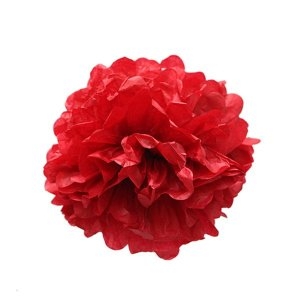파티공구 꽃볼 20cm 꽃모빌 폼폼꽃 파티장식 레드_이미지