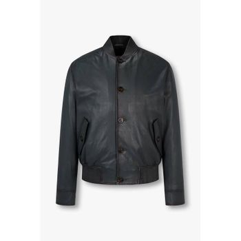 엠포리오아르마니 쉐이딩 디테일 레더 봄버 자켓 다크 그린 153692945_이미지