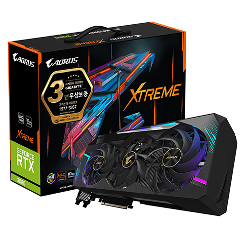 GIGABYTE AORUS 지포스 RTX 3080 XTREME V2 D6X 10GB 제이씨현