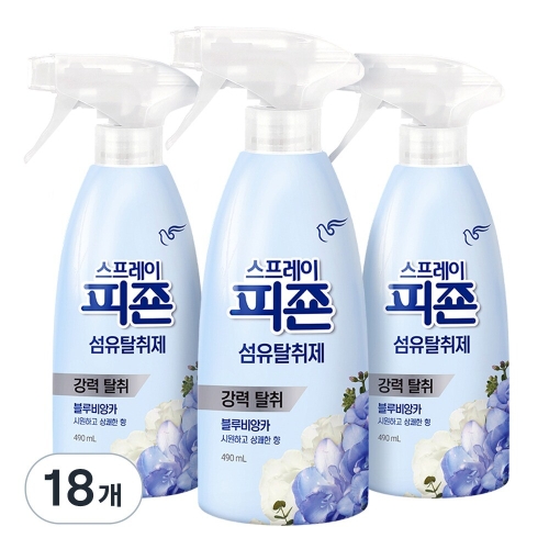 피죤 섬유탈취제 블루비앙카 490ml (18개)