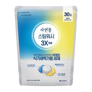 LG생활건강 자연퐁 스팀워시 3X 캡슐 식기세척기용 세제 30개입 300g (1개)