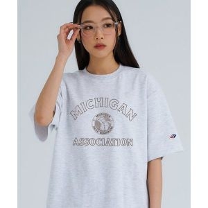 보다모어 어커버 ACOVER 미시건 하프 티셔츠 화이트멜란지157416