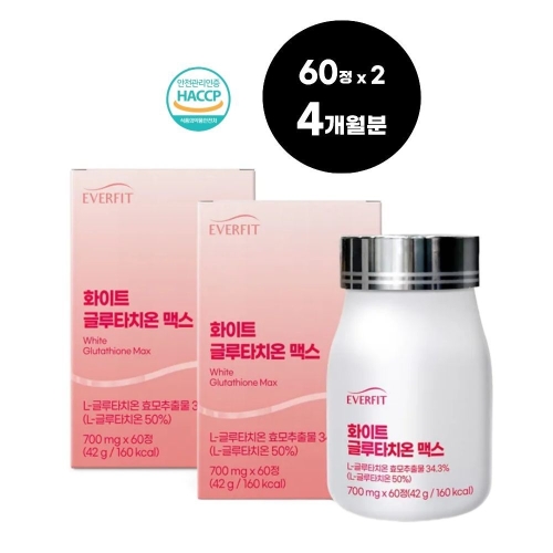 내츄럴플러스 에버핏 화이트 글루타치온 맥스 60정 (2개)
