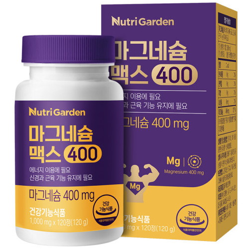뉴트리가든 마그네슘 맥스 400 120정 (1개)_이미지