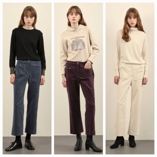 올리비아로렌 여성 코듀로이 와이드 팬츠 VVCDL4W9461